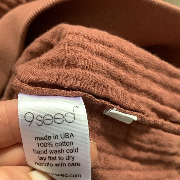 9 seed La Quinta Sweatshirt in Clay resort gauze textured size S USA long sleeve - Picture 3 of 10